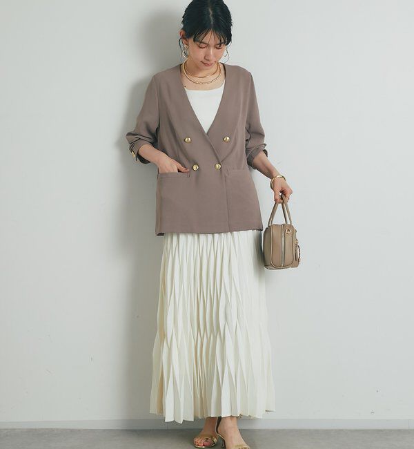  「《セットアップ可・オフィスにも》ハイストレッチカルゼワッシャー金釦ジャケット」|その他|