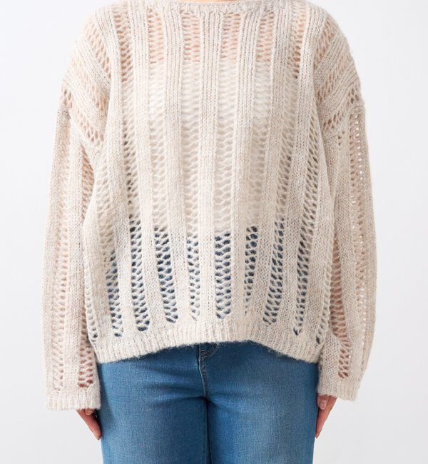  「《上品なリラックス感》ラメリリヤーン針抜きニット」|ニット・セーター|