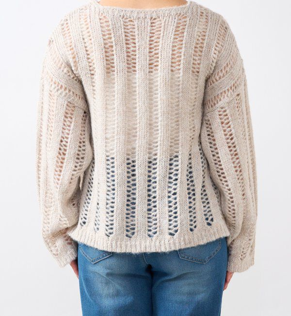  「《上品なリラックス感》ラメリリヤーン針抜きニット」|ニット・セーター|