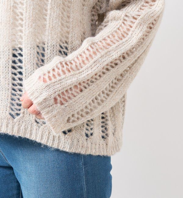  「《上品なリラックス感》ラメリリヤーン針抜きニット」|ニット・セーター|