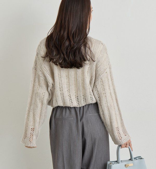  「《上品なリラックス感》ラメリリヤーン針抜きニット」|ニット・セーター|