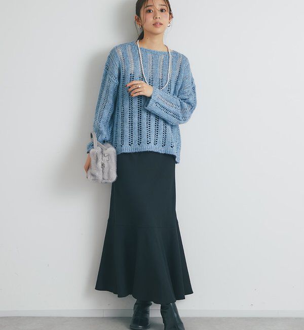 「《上品なリラックス感》ラメリリヤーン針抜きニット」|ニット・セーター|