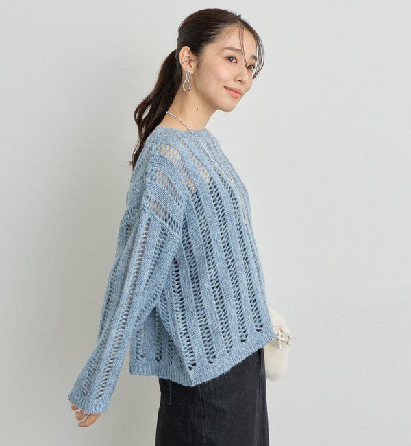  「《上品なリラックス感》ラメリリヤーン針抜きニット」|ニット・セーター|