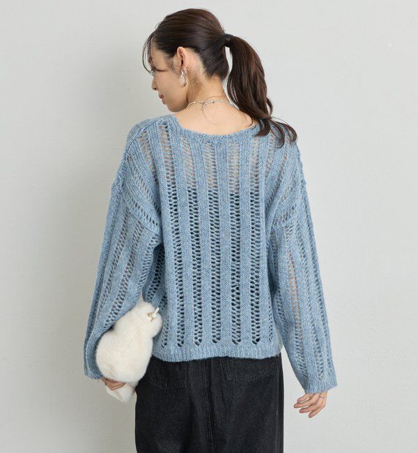  「《上品なリラックス感》ラメリリヤーン針抜きニット」|ニット・セーター|