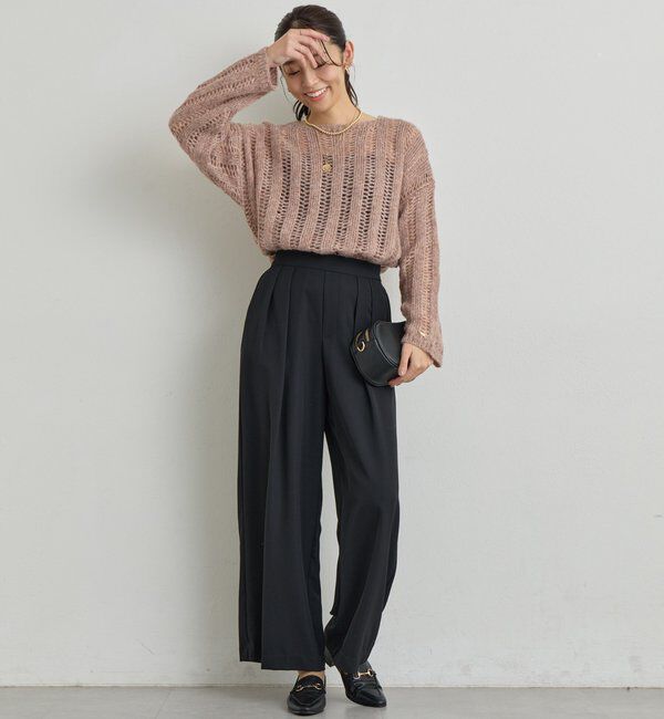  「《上品なリラックス感》ラメリリヤーン針抜きニット」|ニット・セーター|