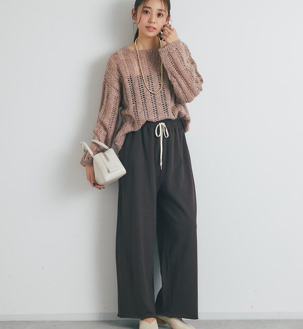  「《上品なリラックス感》ラメリリヤーン針抜きニット」|ニット・セーター|