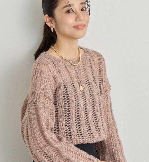  「《上品なリラックス感》ラメリリヤーン針抜きニット」|ニット・セーター|