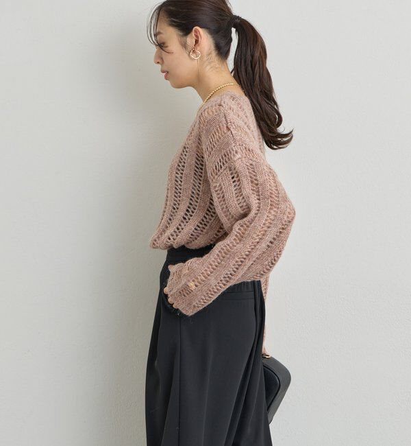  「《上品なリラックス感》ラメリリヤーン針抜きニット」|ニット・セーター|
