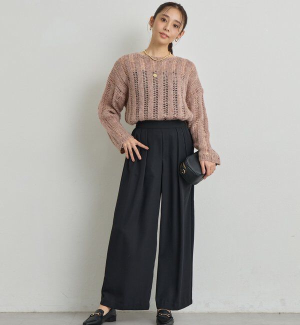  「《上品なリラックス感》ラメリリヤーン針抜きニット」|ニット・セーター|