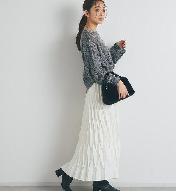  「《上品なリラックス感》ラメリリヤーン針抜きニット」|ニット・セーター|