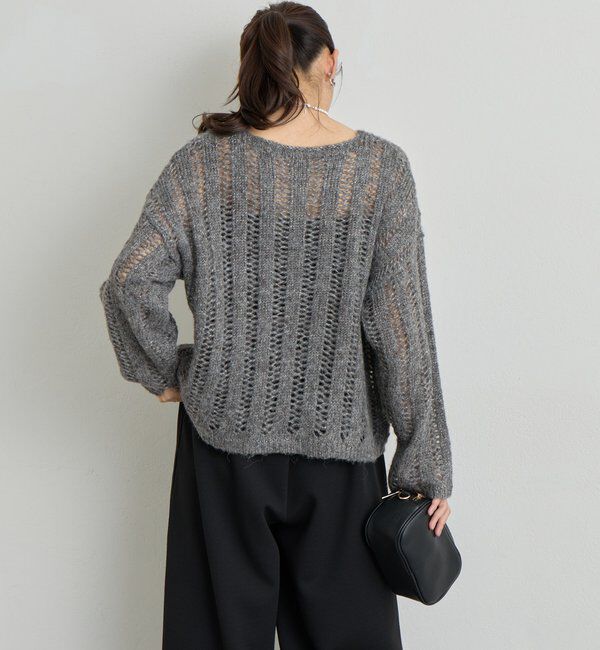  「《上品なリラックス感》ラメリリヤーン針抜きニット」|ニット・セーター|