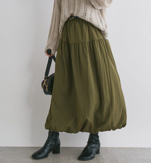  「《大人な抜け感ウエスト総ゴム》切替ギャザーバルーンスカート」|スカート|