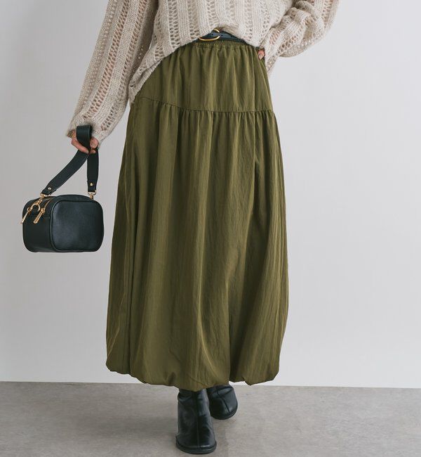  「《大人な抜け感ウエスト総ゴム》切替ギャザーバルーンスカート」|スカート|