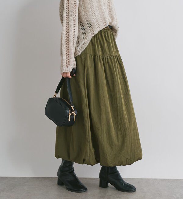  「《大人な抜け感ウエスト総ゴム》切替ギャザーバルーンスカート」|スカート|