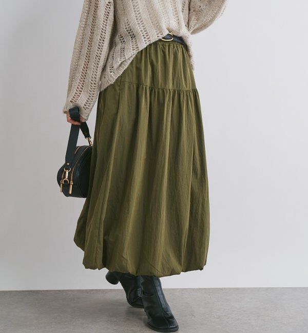  「《大人な抜け感ウエスト総ゴム》切替ギャザーバルーンスカート」|スカート|