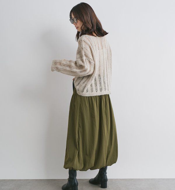  「《大人な抜け感ウエスト総ゴム》切替ギャザーバルーンスカート」|スカート|