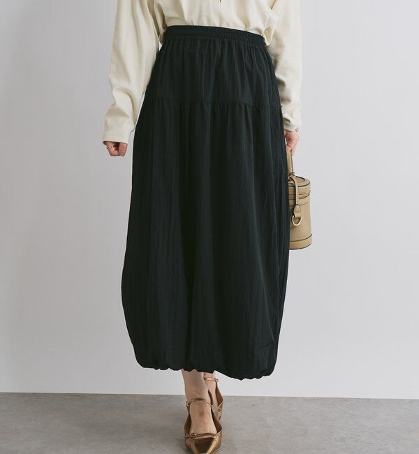  「《大人な抜け感ウエスト総ゴム》切替ギャザーバルーンスカート」|スカート|