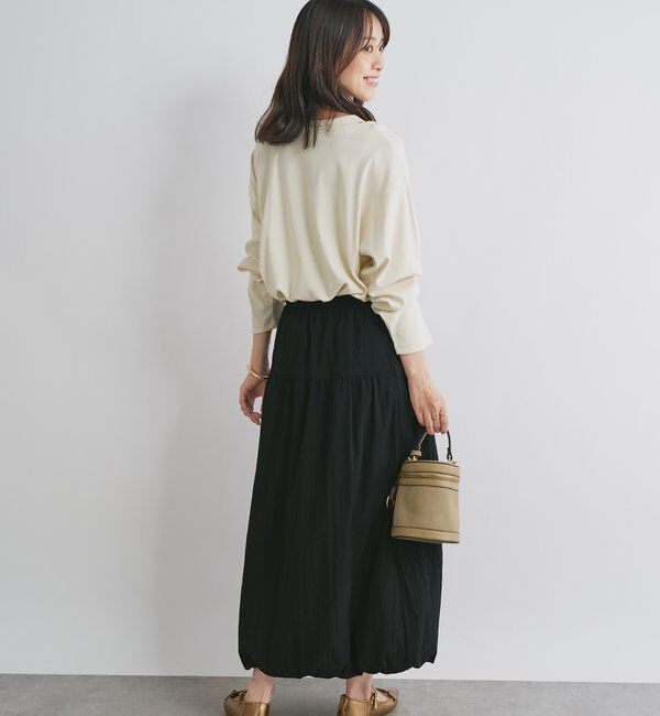  「《大人な抜け感ウエスト総ゴム》切替ギャザーバルーンスカート」|スカート|