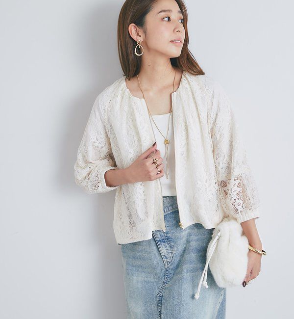  「《大人な抜け感》レースブルゾン」|その他|