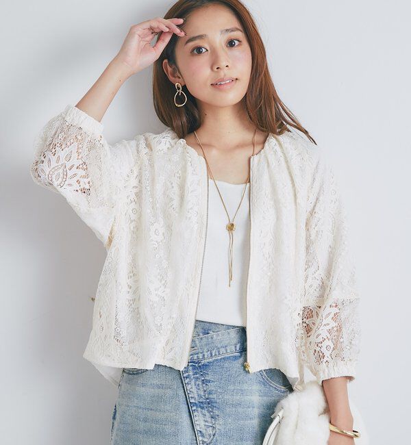  「《大人な抜け感》レースブルゾン」|その他|