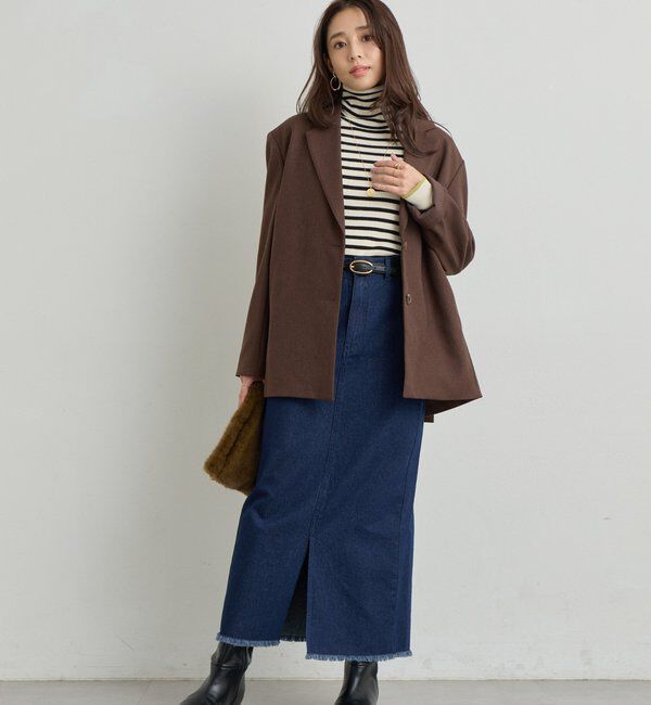  「《大人カジュアルに◎》裾フリンジデニムスカート」|スカート|