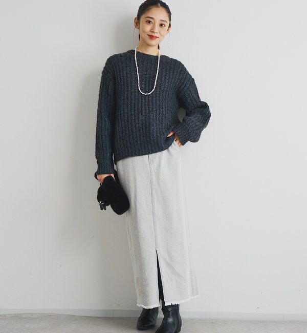  「《大人カジュアルに◎》裾フリンジデニムスカート」|スカート|