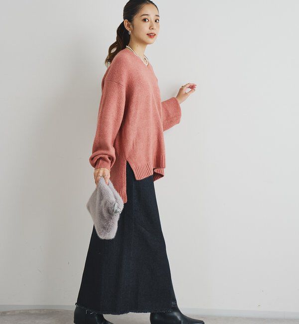  「《大人カジュアルに◎》裾フリンジデニムスカート」|スカート|