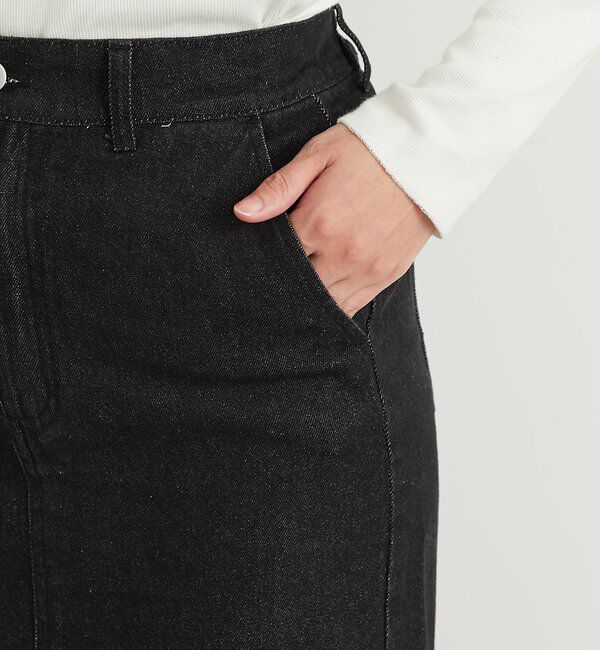  「《大人カジュアルに◎》裾フリンジデニムスカート」|スカート|