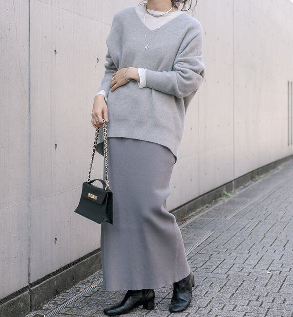  「予約【新色追加/マイナス3kg/レビュー高評価☆】リブタイトスカート」|スカート|