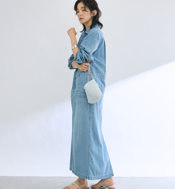  「【MONN&times;Yoshiiiiii】デニムシャツワンピース」|ワンピース|