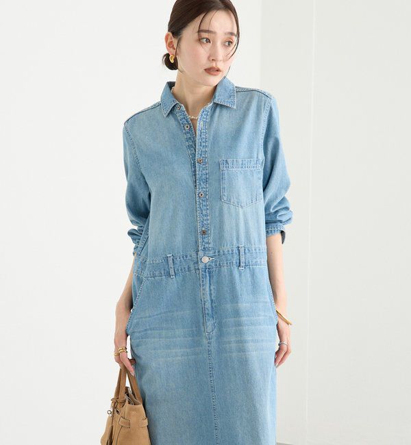  「【MONN&times;Yoshiiiiii】デニムシャツワンピース」|ワンピース|