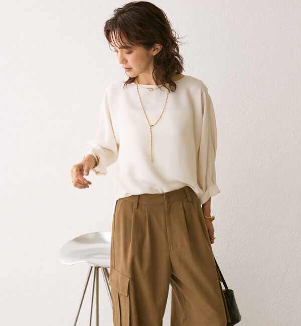 「【定番で着回せる】ドルマンターンバックブラウス」|シャツ・ブラウス|
