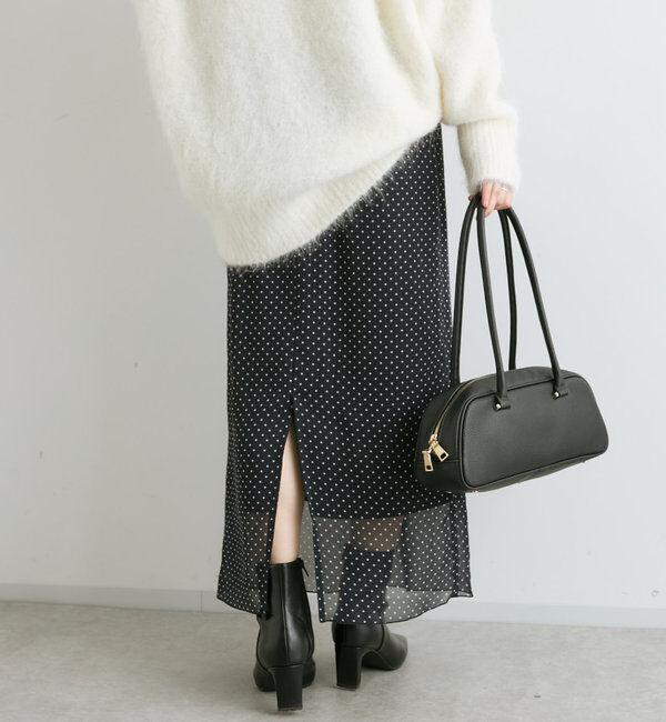  「【軽やかな足元に】ドットシフォンタイトスカート」|スカート|