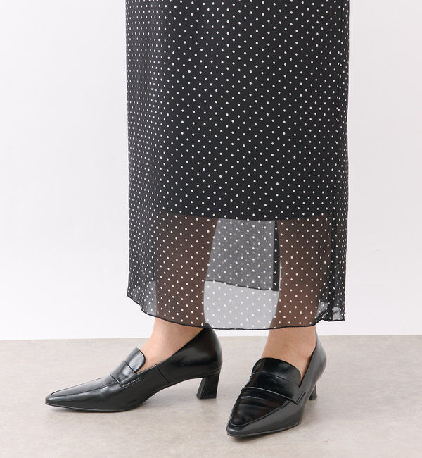  「【軽やかな足元に】ドットシフォンタイトスカート」|スカート|