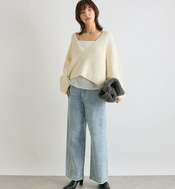  「【MONN.:.(モン)】neat wide DENIM」|デニム|