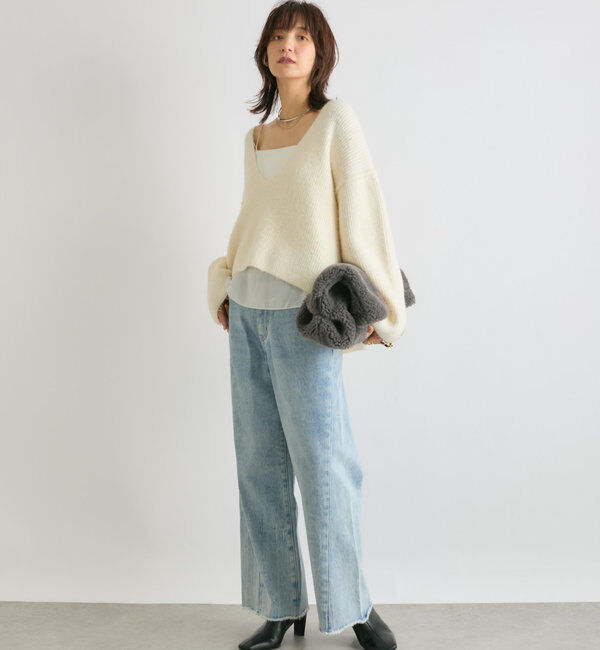  「【MONN.:.(モン)】neat wide DENIM」|デニム|