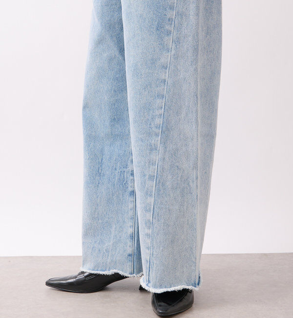  「【MONN.:.(モン)】neat wide DENIM」|デニム|