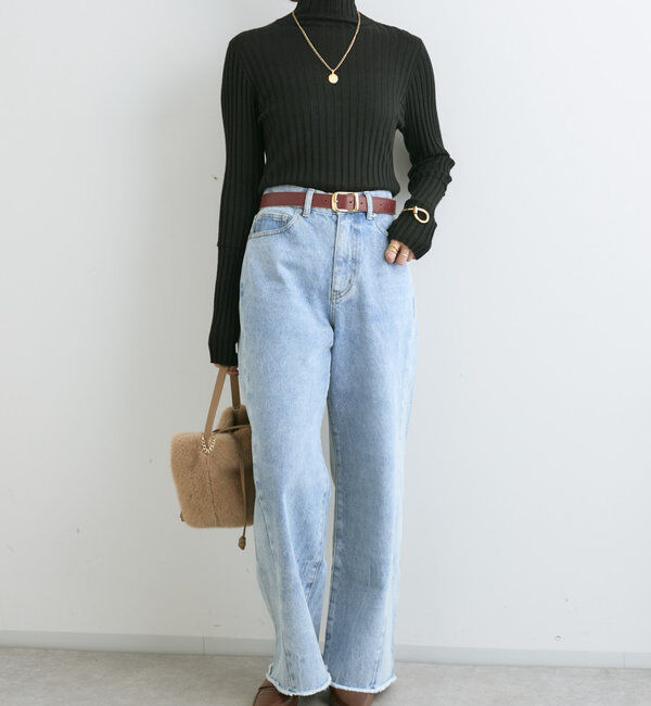  「【MONN.:.(モン)】neat wide DENIM」|デニム|