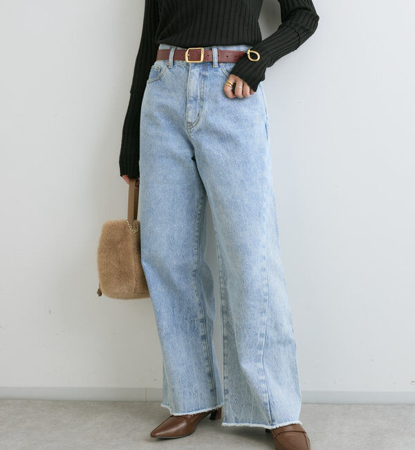  「【MONN.:.(モン)】neat wide DENIM」|デニム|