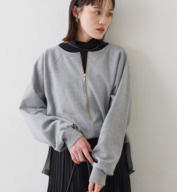  「【新色追加/抜け感◎】ハーフZIPスウェット」|Tシャツ・カットソー|グレー