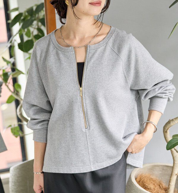  「【新色追加/抜け感◎】ハーフZIPスウェット」|Tシャツ・カットソー|