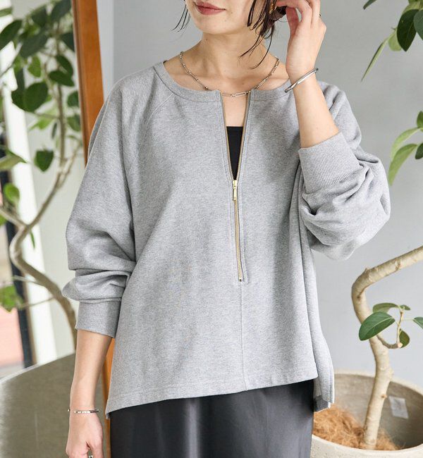  「【新色追加/抜け感◎】ハーフZIPスウェット」|Tシャツ・カットソー|
