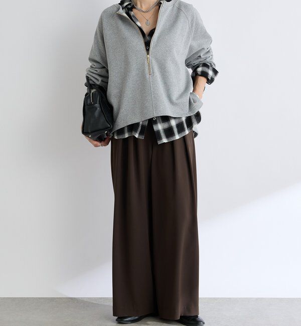  「【新色追加/抜け感◎】ハーフZIPスウェット」|Tシャツ・カットソー|