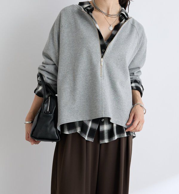  「【新色追加/抜け感◎】ハーフZIPスウェット」|Tシャツ・カットソー|