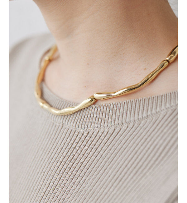  「メタルカーブショートネックレス」|リング|