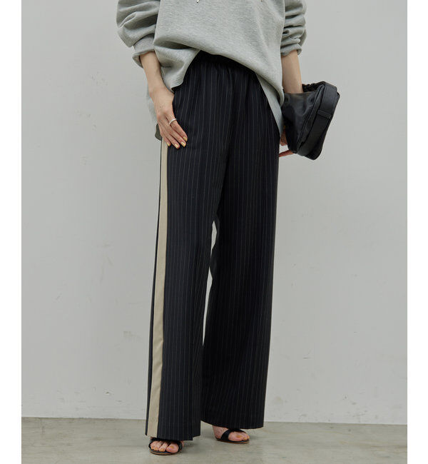  「梳毛ラインパンツ」|チノ|ブラック