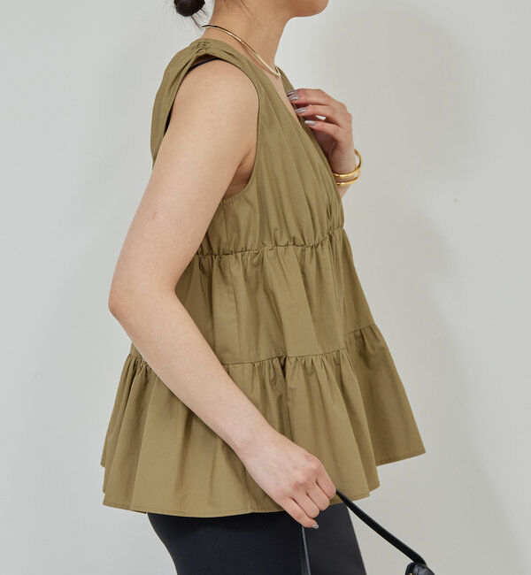  「ティアードスリーブレスブラウス」|シャツ・ブラウス|