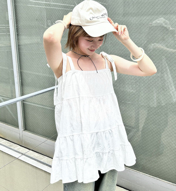  「[mline]肩リボンワンピース」|シャツ・ブラウス|