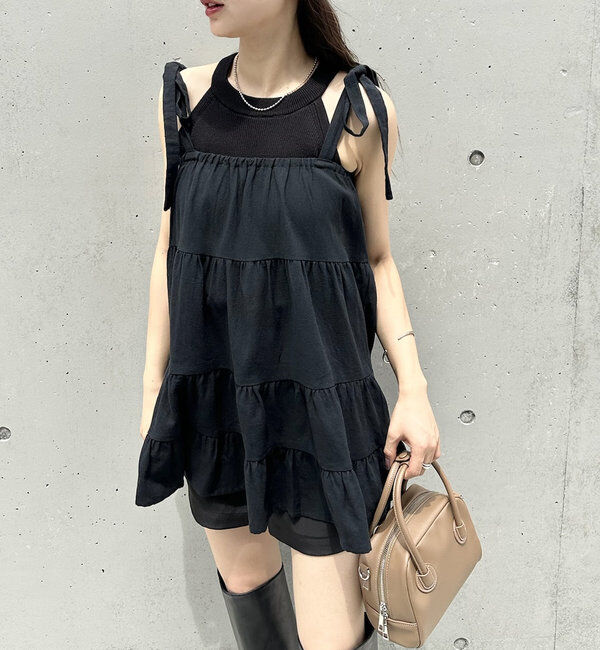  「[mline]肩リボンワンピース」|シャツ・ブラウス|