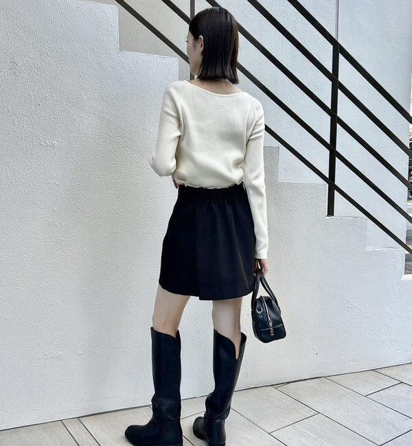  「【10色展開/EC限定カラーORG】クルーリブニット」|ニット・セーター|